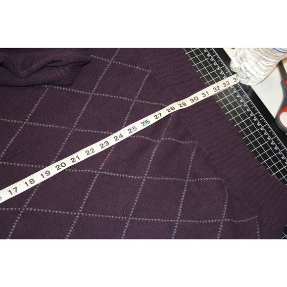 Van Heusen Men's pullover sweater Large/ Purple with gray stripes 100% Cotton - Picture 12 of 12